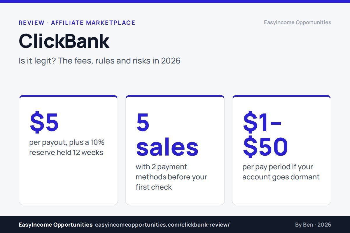 ClickBank Review 2026: Is ClickBank Legit? The Fees, Rules and Risks Nobody Lists