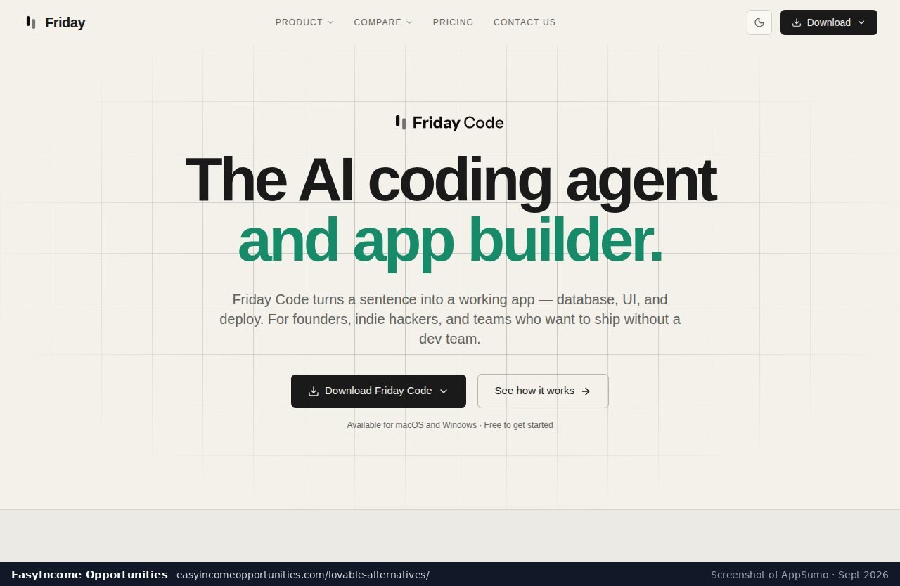 Friday Code homepage screenshot
