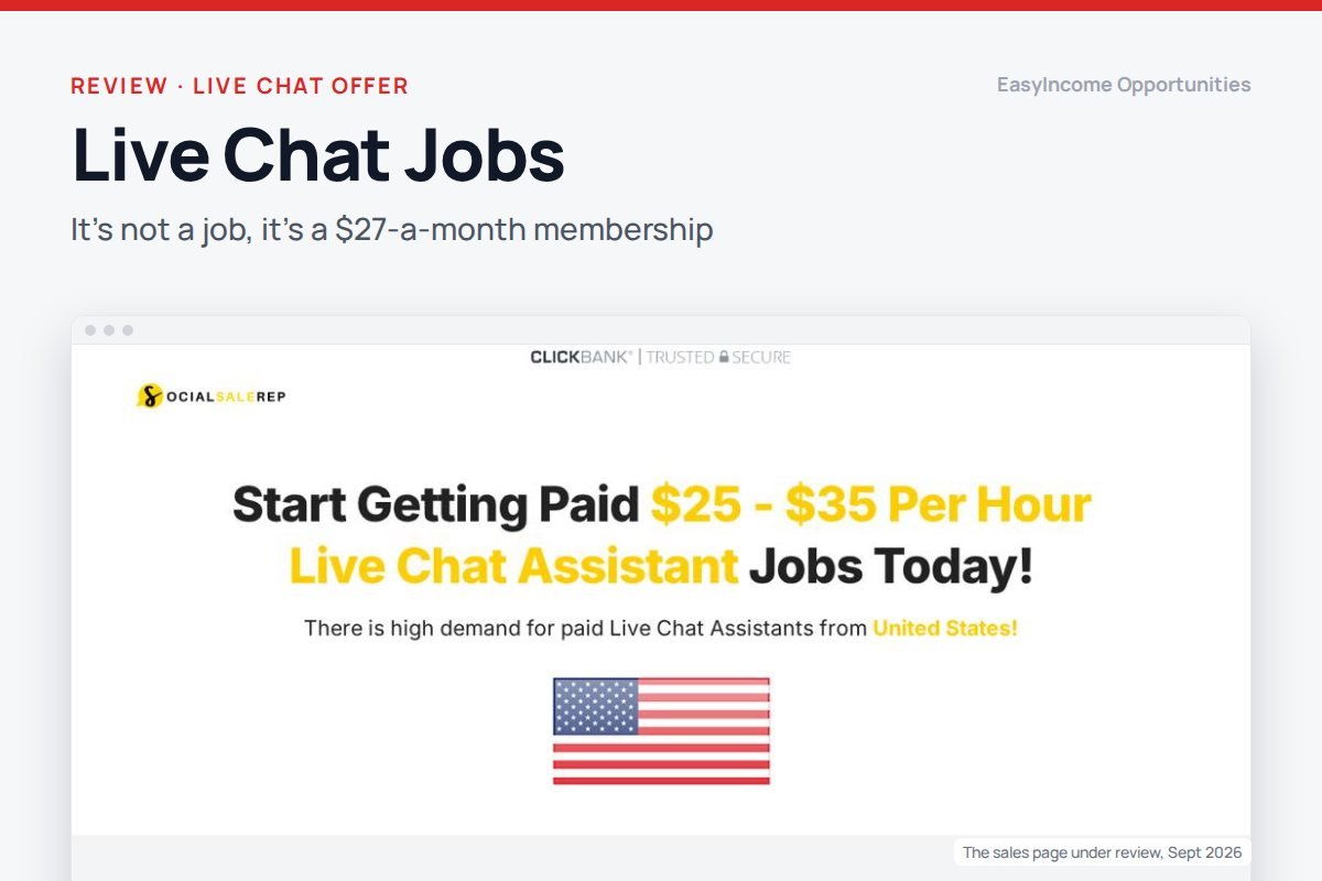 Live Chat Jobs Review: It’s Not a Job, It’s a $27-a-Month Membership