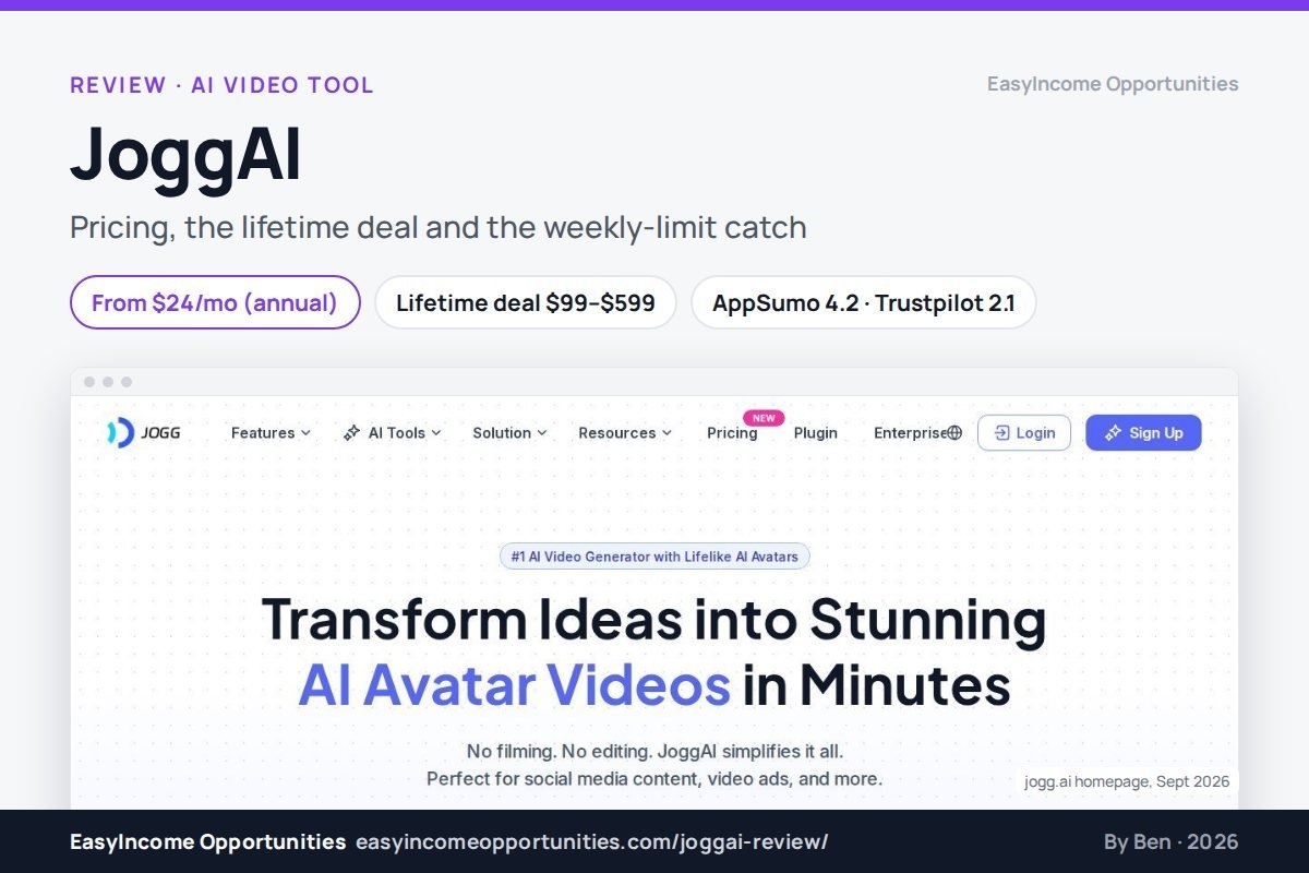 JoggAI Review 2026: Pricing, Lifetime Deal and the Weekly-Limit Catch