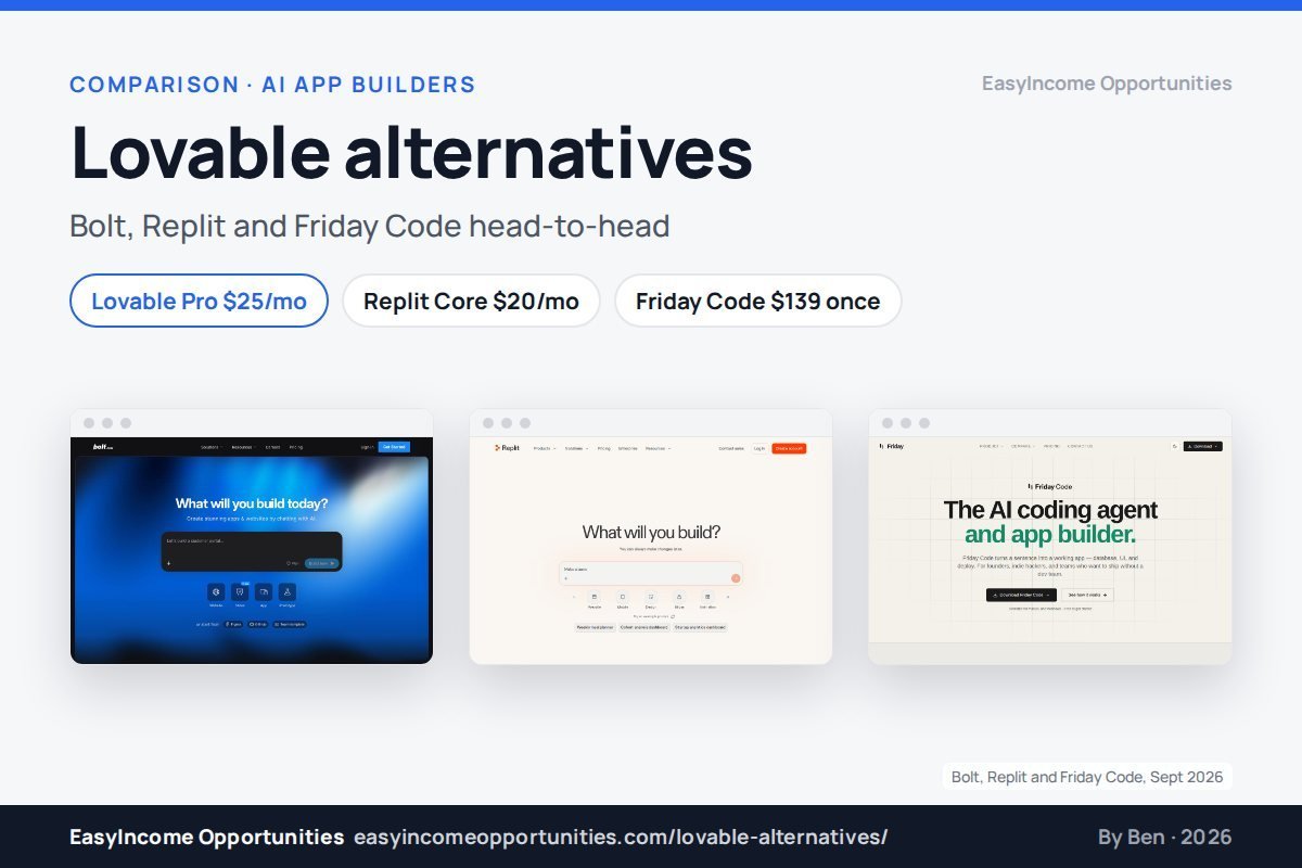Best Lovable Alternatives 2026: 7 AI App Builders Compared