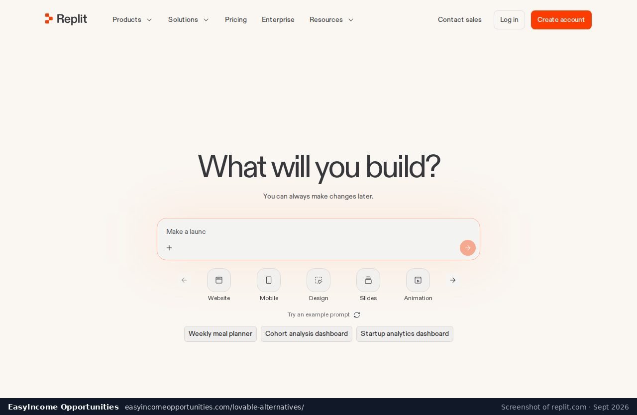Replit homepage screenshot
