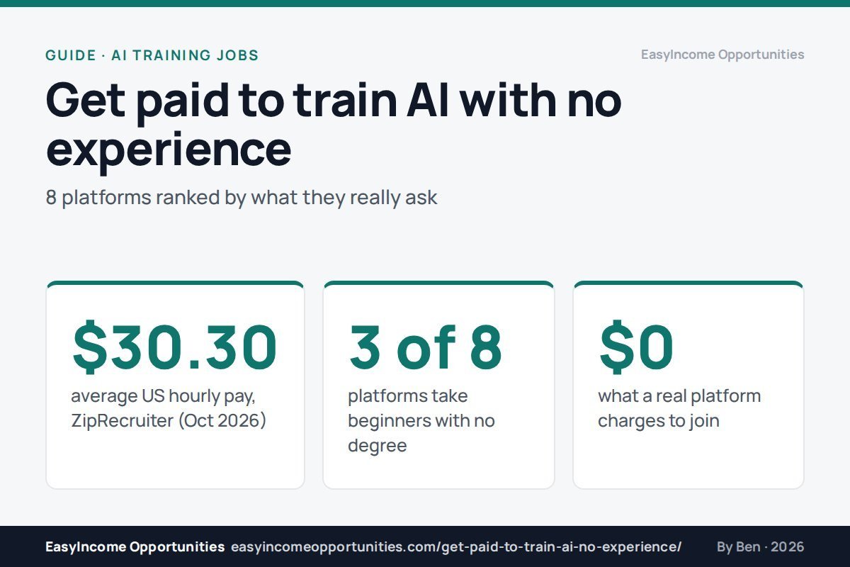 Get Paid to Train AI With No Experience (2026): 8 Platforms Ranked by What They Really Ask